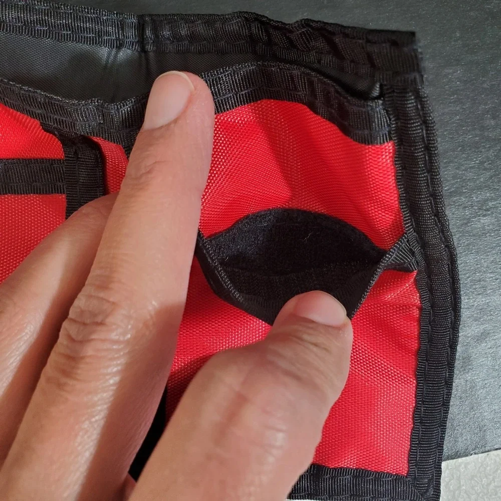 Vintage McDonald's Red Nylon Wallet Black Logo Made In Taiwan